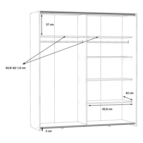 Szafa przesuwna z lustrem 170 cm Biała
